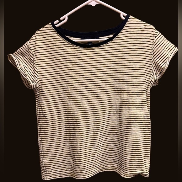 Tommy Hilfiger Tops - TOMMY Hilfiger Yellow with Black and White Stripes Tee T-Shirt Size Medium